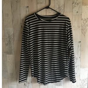 Striped Long Sleeve Shirt With Elbow Details
